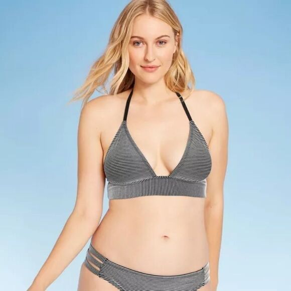 Women's New Textured Halter Bikini Top - Picture 1 of 7